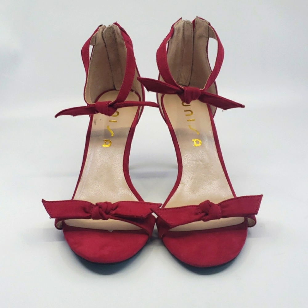 Unisa Raspberry Red strappy heels